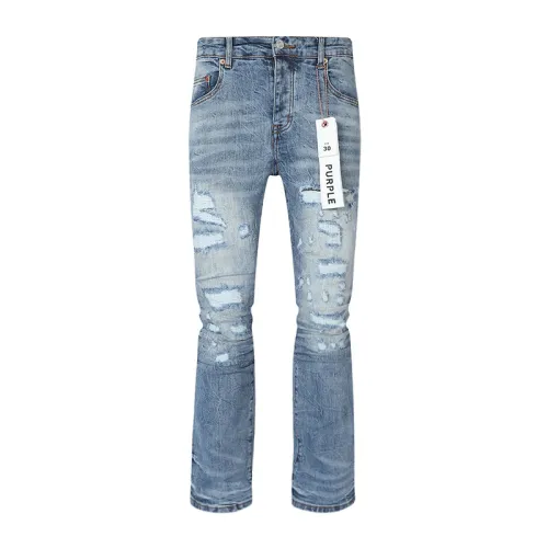Purple Brand New Fashion Distressed Jeans Street Casual Retro Pants
