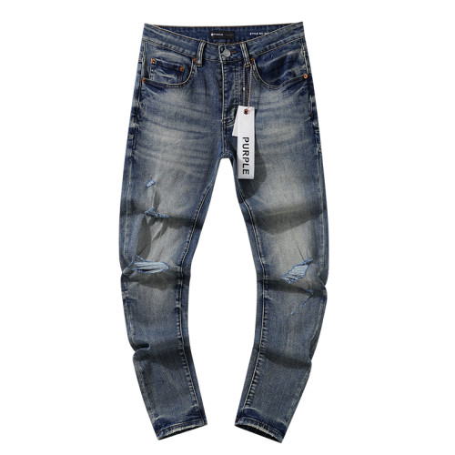 Purple Brand New Fashion Vintage Washed Jeans Street Casual Sknny Denim Pants