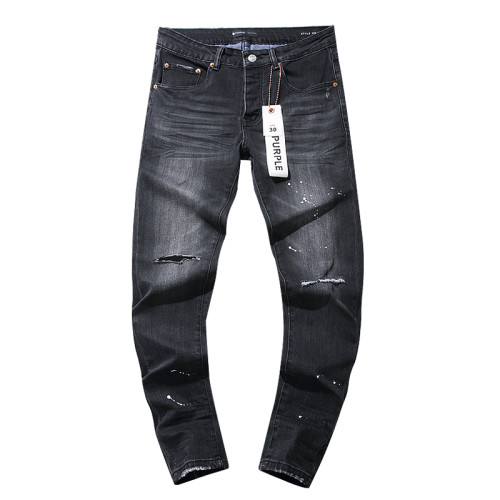 Purple Brand Fashion Washed Distressed Jeans Casual Street Slim Pants