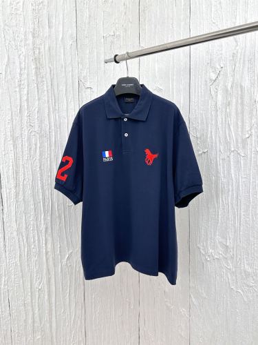 Balenciaga Classic Warhorse Flip Collar Embroidered Letter Printed Polo Shirt