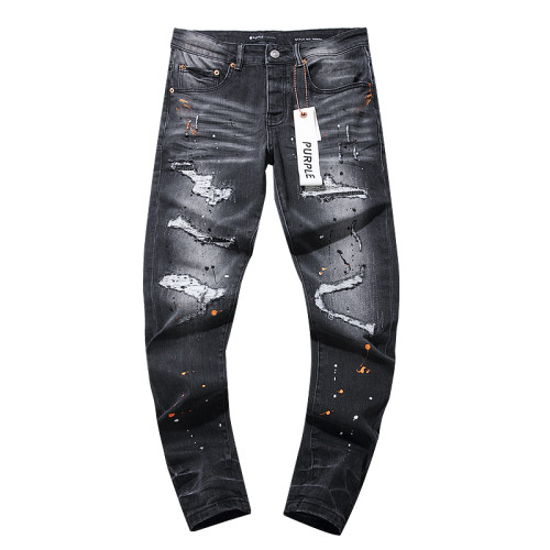 Purple Brand Fashion Washed Distressed Jeans Casual Street Retro Slim Pants