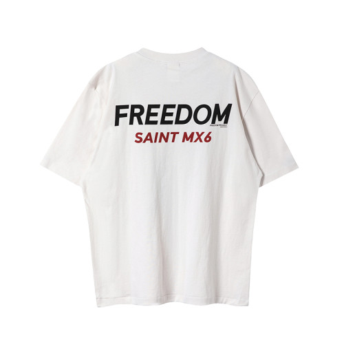 Saint Michael x Freedom Fashion New Printed Short Sleeve Unisex Casual Street T-shirt
