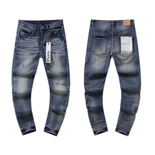 Purple Brand Fashion Classic Ripped Denim Pants Unisex Casual Street Jeans