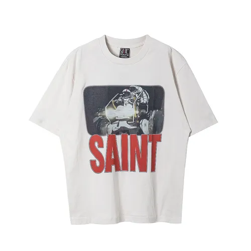 Saint Michael x Freedom New Printed Short Sleeve Unisex Casual Street T-shirt