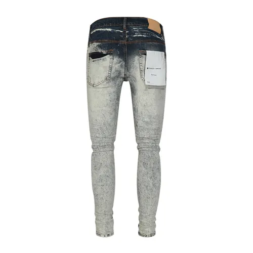 Purple Brand Fashion Tie-dye Distressed Slim Jeans Casual Street Denim Pants
