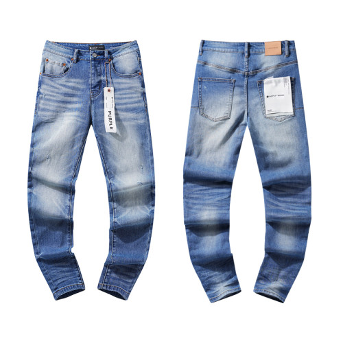 Purple Brand Fashion Retro Jeans Unisex Casual Street Washed Distressed Pants