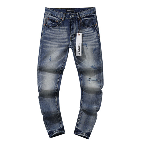 Purple Brand Fashion Classic Ripped Denim Pants Unisex Casual Street Jeans