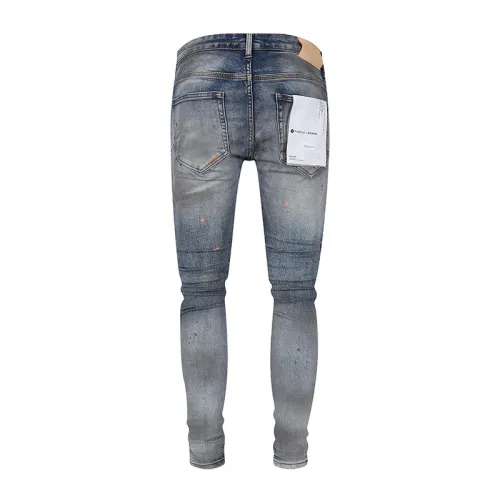 Purple Brand Fashion Splash-ink Washed Retro Jeans Unisex Casual Street Slim Pants