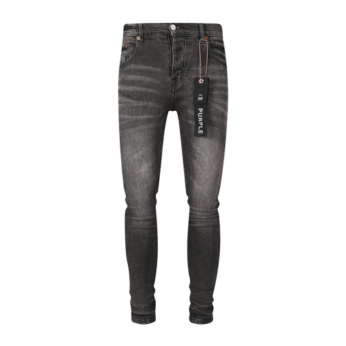 Purple Brand New Fashion Wahed Distressed Slim Jeans Unisex Casual Street Pants