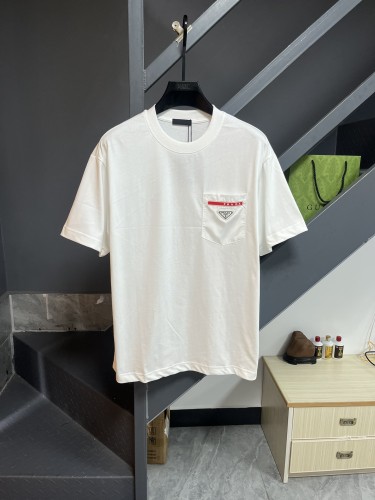 Prada Classic Triangle Logo Round Neck Short Sleeve Couple Casual T-shirt
