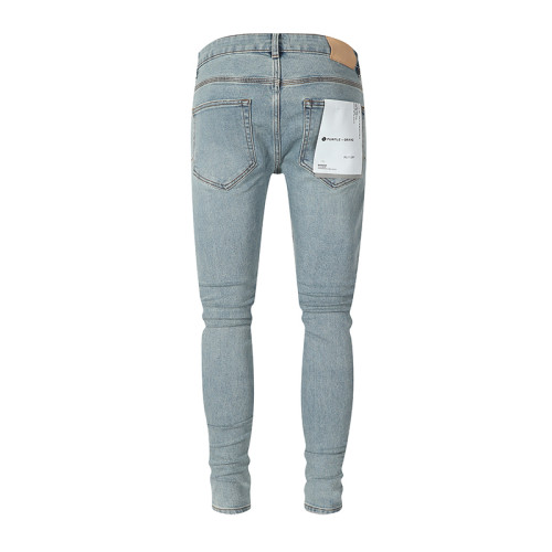 Purple Brand Fashion Distressed Rhinestone Slim Jeans Casual Street Pants