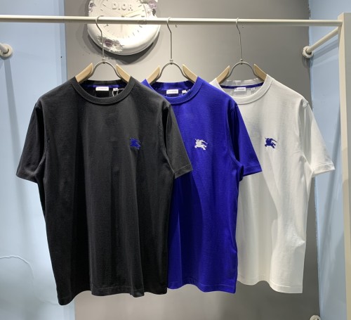 Burberry Equestrian Knight Embroidered T-shirt Couple Casual Short Sleeve