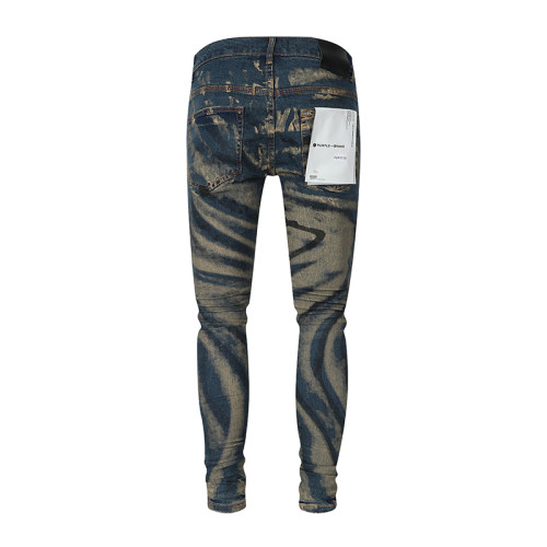 Purple Brand Fashion Casual Pocket Shabby Jeans Unisex Street Retro Pants