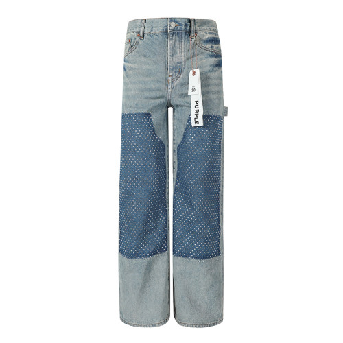 Purple Brand Fashion Distressed Jeans Unisex Casual Street Loose Pants