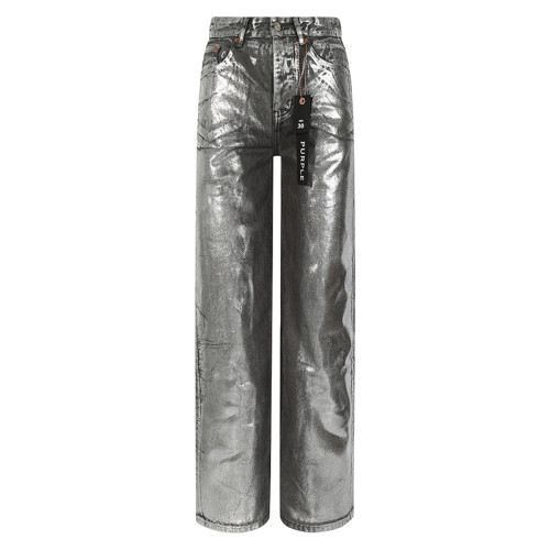Purple Brand Fashion Hot Stamping Coating Jeans Unisex Casual Street Straight Pants
