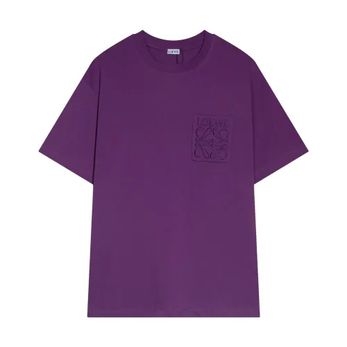 Loewe New Fashion Pocket Embroidered Short Sleeve Couple Casual Loose T-shirt