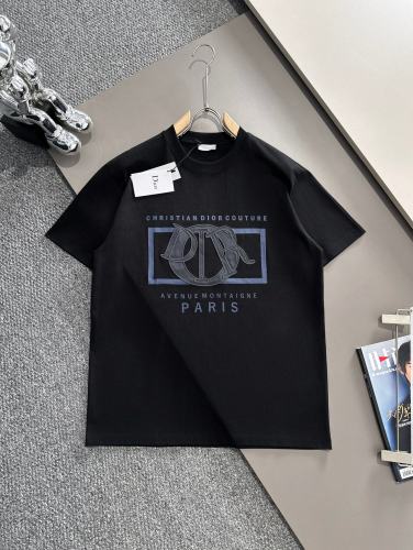 Dior Classic Letter Sticker Embroidered Short Sleeve Couple Casual Loose T-shirt