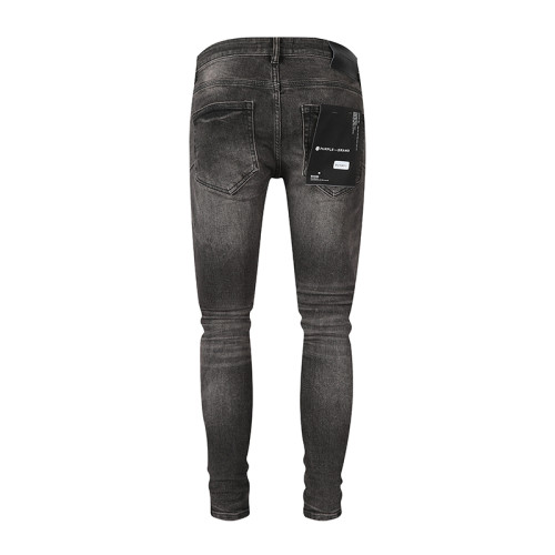 Purple Brand New Fashion Wahed Distressed Slim Jeans Unisex Casual Street Pants
