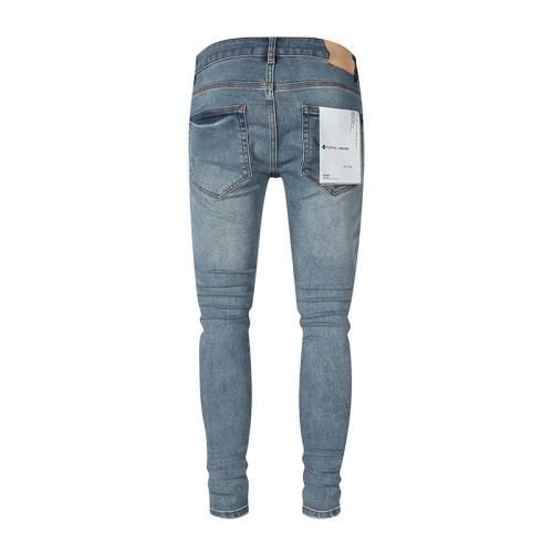 Purple Brand New Fashion Rhinestone Distressed Slim Jeans Casual Street Pants