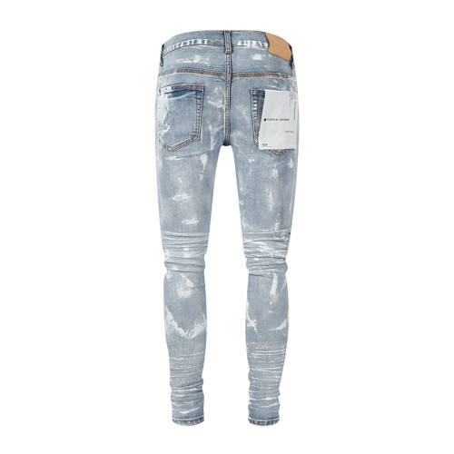 Purple Brand Fashion Painting Distressed Jeans Unisex Casual Street Pants