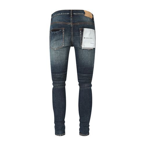 Purple Brand New Fashion Distressed Slim Jeans Unisex Casual Sknny Pants