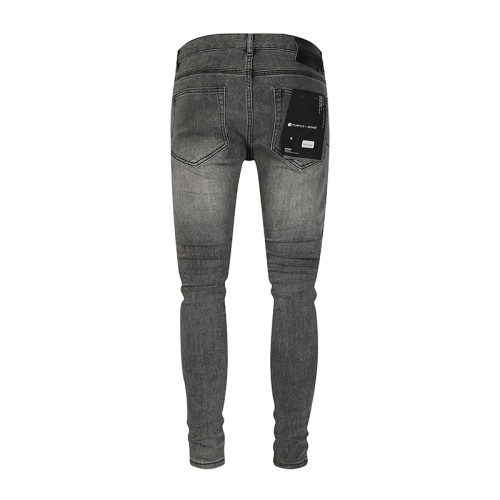 Purple Brand Fashion Rhinestone Slim Jeans Unisex Casual Street Pants