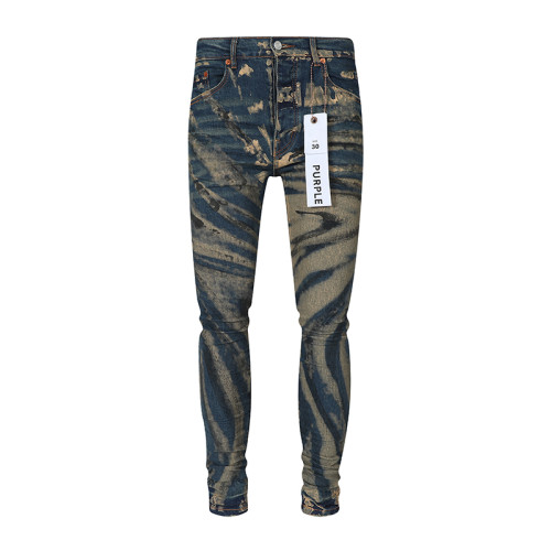 Purple Brand Fashion Casual Pocket Shabby Jeans Unisex Street Retro Pants
