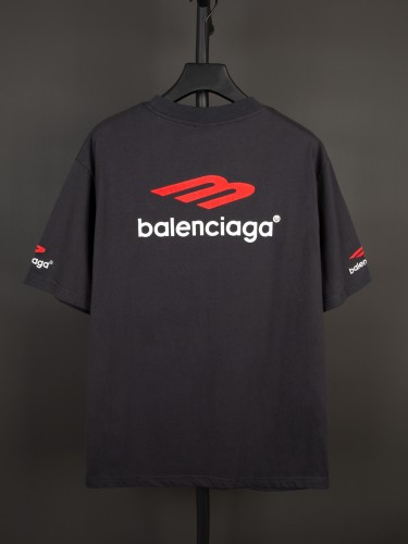 Balenciaga Street 3M Letter Logo Embroidered Short Sleeve Casual Oversize T-shirt