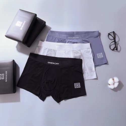 Givenchy Fashion Ice Shreds Boxer Briefs Men's Breathable Logo Printed Underwear 3 Pieces/Box