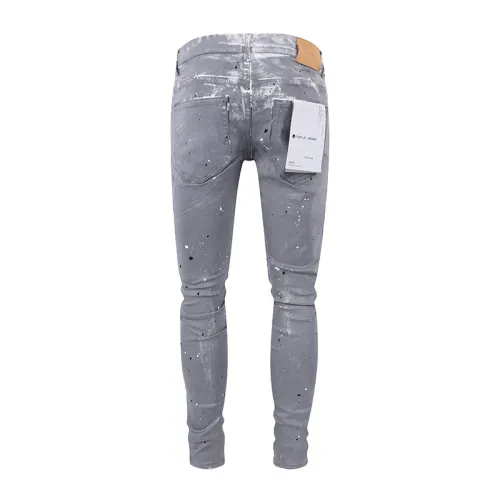 Purple Brand Fashion Splash-ink Washed Distressed Jeans Casual Street Pants