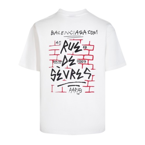 Balenciaga Street Personalized Logo Print T-shirt Unisex Casual Cotton Short Sleeves