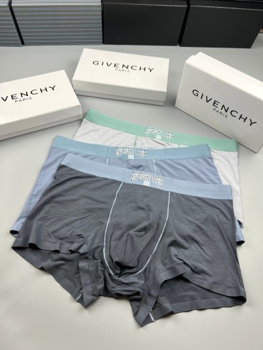 Givenchy Fashion Boxer Briefs Men's Breathable Cotton Logo Printed Underwear 3 Pieces/Box