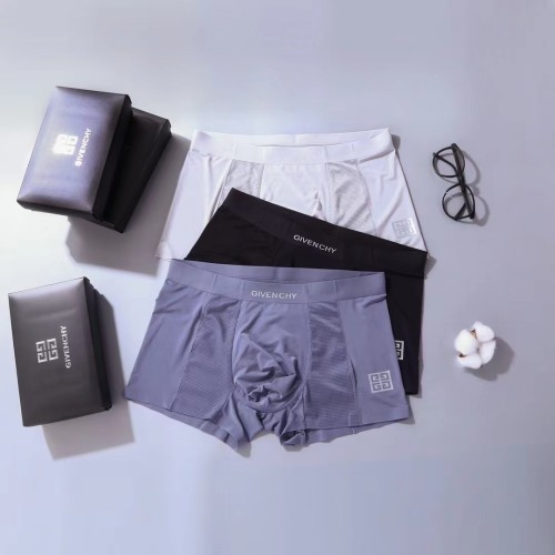 Givenchy Fashion Ice Shreds Boxer Briefs Men's Breathable Logo Printed Underwear 3 Pieces/Box