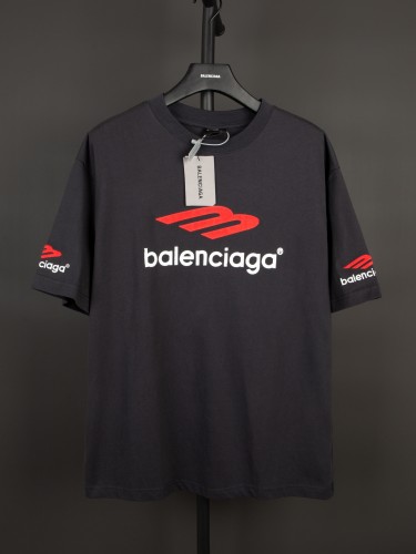 Balenciaga Street 3M Letter Logo Embroidered Short Sleeve Casual Oversize T-shirt