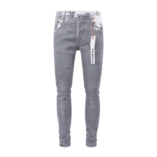 Purple Brand Fashion Splash-ink Washed Distressed Jeans Casual Street Pants