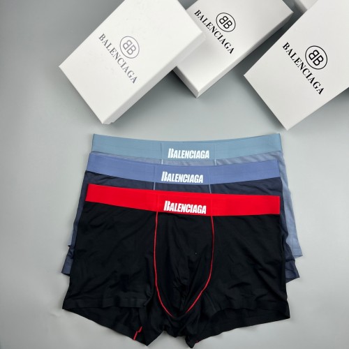 Balenciaga Men's New Fashion Boxer Briefs Comfortable Breathable Underwear 3 Pieces/Box