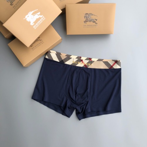 Burberry Fashion Classic Checkered Boxer Briefs Comfortable Breathable Underwear 3 Pieces/Box