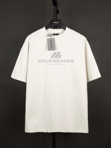 Balenciaga Street IB Reflective Letter Short Sleeve Casual Oversize T-shirt