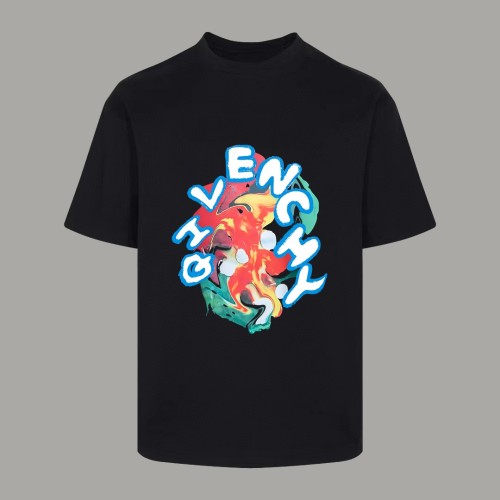 Givenchy Fashion Graffiti Logo Short sleeved Unisex Casual Round Neck T-shirt