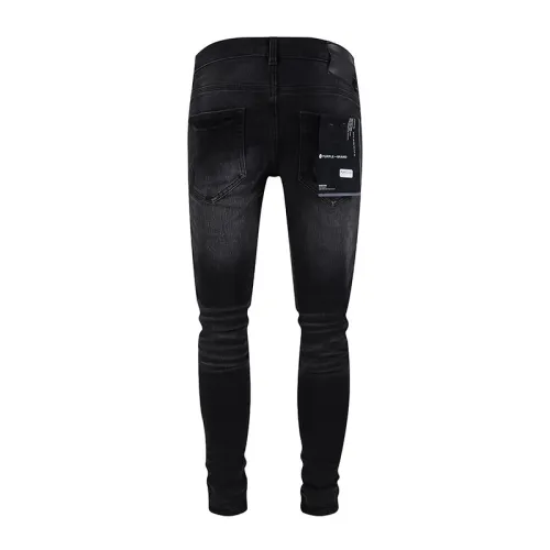 Purple Brand Fashion Classic Ripped Denim Black Pants Unisex Casual Street Jeans
