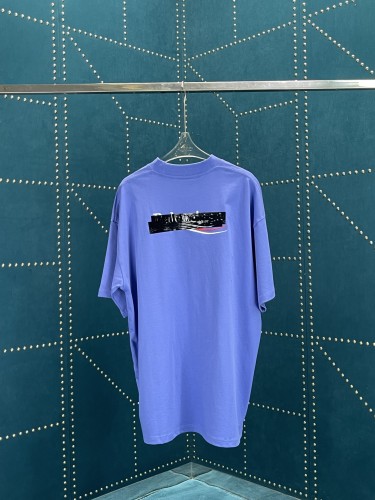 Balenciaga Classic Coca Cola Embroidery Black Adhesive Tape T-shirt Couple Casual Short Sleeves