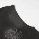 Balenciaga Street Fuzzy Logo Printed Tank Top Couple Retro Versatile Tank Top