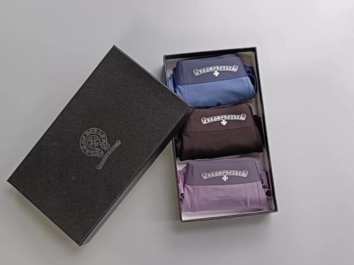 Chrome Hearts New Fashion Boxer Briefs Men's Breathable Soft Underwear 3 Pieces/Box