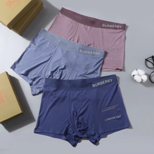 Burberry Men's New Fashion Boxer Briefs Breathable Comfortable Underwear 3 Pieces/Box