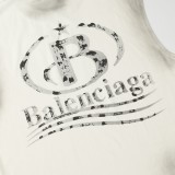 Balenciaga Street Fuzzy Logo Printed Tank Top Couple Retro Versatile Tank Top