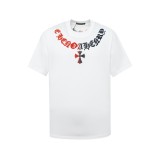 Chrome Hearts Sanskrit Gradient Toothbrush Embroidered T-shirt Unisex Casual Oversize Short Sleeve