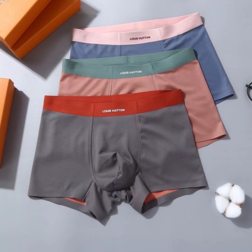 Louis Vuitton Men's New Fashion Underwear Soft Breathable Boxer Briefs 3 Pieces/Box
