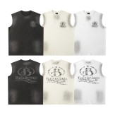 Balenciaga Street Fuzzy Logo Printed Tank Top Couple Retro Versatile Tank Top