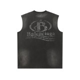 Balenciaga Street Fuzzy Logo Printed Tank Top Couple Retro Versatile Tank Top