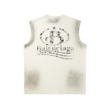 Balenciaga Street Fuzzy Logo Printed Tank Top Couple Retro Versatile Tank Top